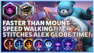 Stitches Gorge - FASTER THAN MOUNT SPEED WALKING?!? STITCHES ALEX GLOBE TIME! - B2GM Season 3 2024