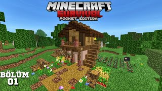 Hızlı Başlangıç ve Tatlı bir başlangıç Evi • Minecraft  Pe Survival Bölüm 01