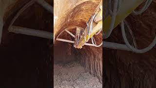 Earth cave building process- Good tools and machinery make work easy