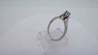 14k White Gold 0.14CT Diamond Solitaire Ring Size 6.25