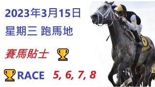 🏆🐴2023年 3 月 15 日💰星期三👍跑馬地💪香港賽馬貼士😁 HONG KONG HORSE RACING TIPS 🏆RACE   5  6  7  8  😁