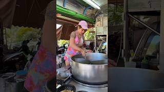 Hardworking & Famous Lady Chef Cooks Pork Noodle - Thai Street Food #shorts
