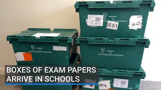 Boxes of exam papers delivered to schools