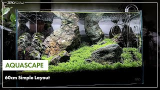 60cm水槽 気泡が美しいキューバパールグラスのシンプル水景　/aquascape/aquarium/60cm tank/vlog/アクアリウム