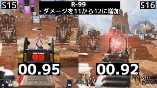 S15とS16の武器比較まとめ(一部) 【APEX】