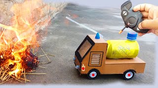 How To Make A Rc Fire Truck From Cardboard | Remote Control Rc Fire Truck | Rc Fire Truck | Rc Car