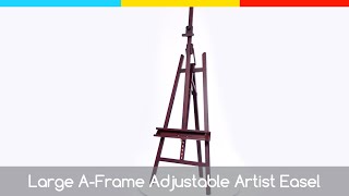 MEEDEN Large A-Frame Adjustable Artist Easel Stand-Dark Walnut-W09B