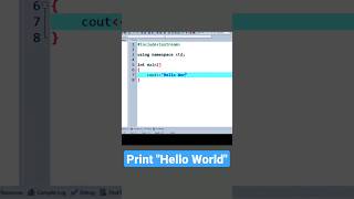C++ Hello World Program | Hello World Program| c++ tutorial #c++#shorts#code cafe