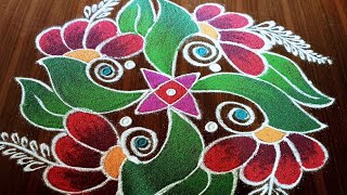 Aani madham traditional rangoli design/daily use muggulu/easy rangoli daily rangoli