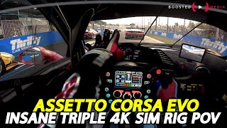 Assetto Corsa EVO in an INSANE Triple 4K Motion Sim Rig!