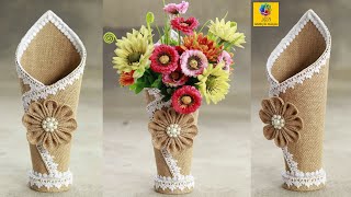 Jute craft ideas | Home decorating idea handmade | Flower Vase | DIY Jute Craft Decoration Design#2