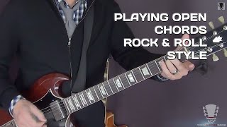 Playing Open Chords on the Electric Guitar - Rock and Roll Style