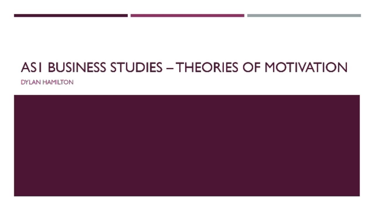 AS1 Business Studies - Theories Of Motivation - YouTube