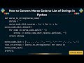 How to Convert Morse Code to List of Strings in Python