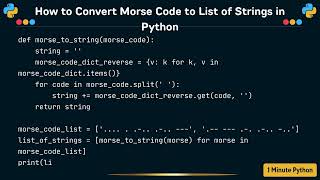 How to Convert Morse Code to List of Strings in Python