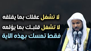 لا تشغل عقلك بما يقلقه لا تشغل قلبك بما يؤلمه فقط تمسك بهذه الآية - محمد بن علي الشنقيطي