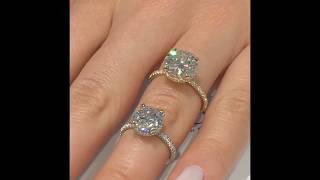 4 carat vs 2.50 ct Round Moissanite Engagement Rings