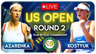 AZARENKA vs KOSTYUK | US Open 2022 | LIVE Tennis Play-By-Play Stream