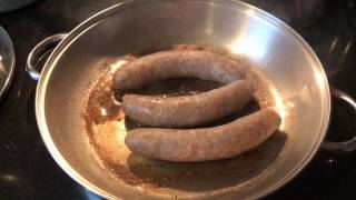 How to pan fry German bratwurst and polish sausage