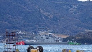 さようなら元護衛艦「しらね」因島出港　平成２９年３月２日