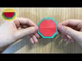 【 夏の折り紙 】 簡単 可愛い スイカ 折り方 食べ物 折り紙 origami watermelon