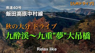 【九州ドライブ】大分 県道40号(飯田高原中村線) 九酔渓(桂茶屋)〜九重