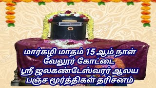 வேலூர் கோட்டை ஸ்ரீ ஜலகண்டேஸ்வரர் ஆலயம் 30/12/24 பஞ்சமூர்த்திகள் தரிசனம் 66 ஆம் நாள் / 9