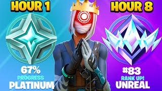 Platinum to UNREAL SOLOS Ranked SPEEDRUN in 8 Hours (Chapter 5 Fortnite)