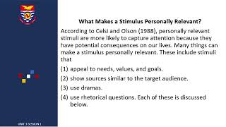 Consumer Behaviour Unit 3 Session 1