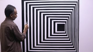 optical illusion 3d wall painting | interior design ideas