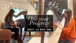 Adult Beginner  - 1 Year Progress ( Harp Practicing )- My Harp Journey