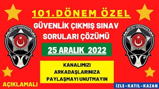 101.Dönem Özel Güvenlik Sınavı 25 ARALIK 2022 ÇIKMIŞ SINAV SORULARI 100 TEMEL+25 SİLAH BİLGİSİ ÇÖZÜM