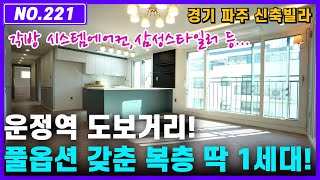 [NO.221] 경기 파주 복층 신축빌라! 잔여세대 딱 1세대! 풀옵션 실내, 운정역 도보거리, 운정신도시 인근 생활권, 층고높은 복층과 넓은 루프탑테라스