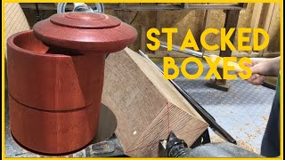 Stacked lidded boxes(And New Lathe) - Mahogany Woodturning