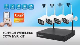 4CH/8CH Wi-Fi Wireless NVR Kit Display