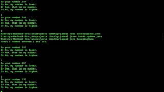 Java06: Using While Loops and If Statements to Guess a Number in Java