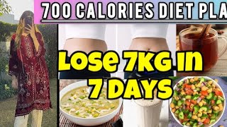 Diet Vlog | 700 CALORIES DIET PLAN TO LOSE WEIGHT FAST | Lose 7kg in 7 Days