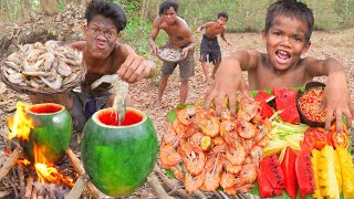 Wilderness Cooking: How To Cook Shrimps In A Watermelon Jungle Feast