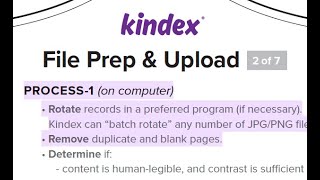 Processing files for a Kindex Archive