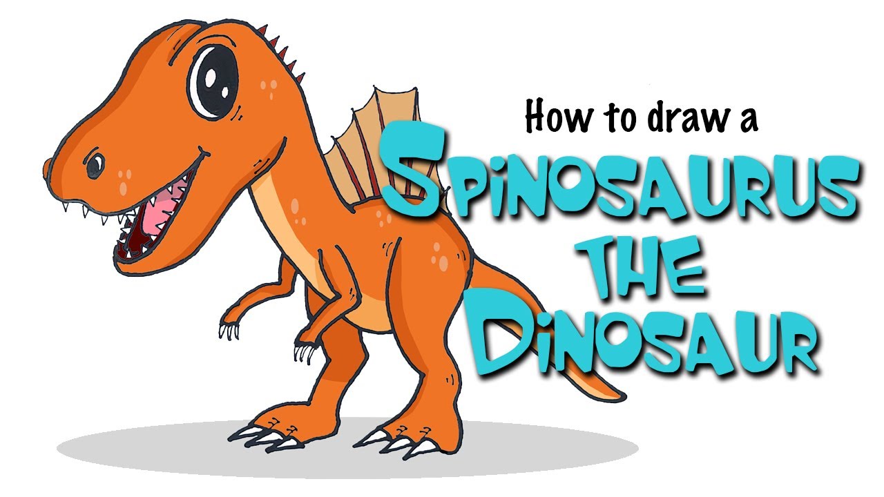 How To Draw A Spinosaurus Dinosaur For Beginners - YouTube