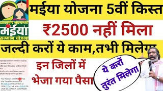 अब तक नहीं मिला ₹2500 | ये करों तुरंत मिलेगा | Maiya Samman Yojana 5vi Kist