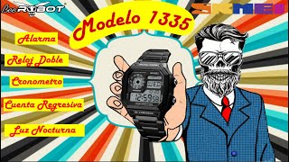 Skmei 1335 Spanish - Manual- Tutorial - Alarm configuration, Chronometer, Double Integrated Clock.