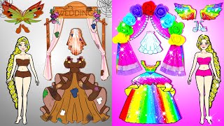 DIY Paper Dolls & Cartoon - Costumes Rich Bride And Poor Bride - Barbie Wedding Handmade