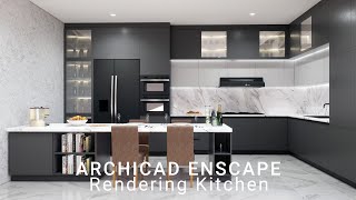 Rendering Kitchen Realistis Archicad 26 Enscape