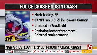 Man arrested after multicounty chase, crash