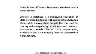 Database Homework Help