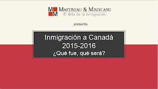 Inmigración a Canadá 2015-2016 - ¿Qué fue, qué será?