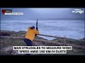 storm eowyn man struggles to measure wind speed amid 190km h gusts in ireland