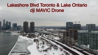 Lakeshore Blvd Toronto, Lake Ontario [DJI Mavic Drone] Negative 9 Degrees Celsius