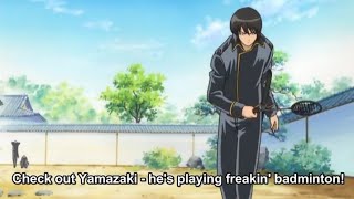 Yamazai playing badminton Gintama